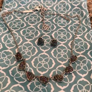 Multi Drusy and rhodium Connie and Hazel Studs